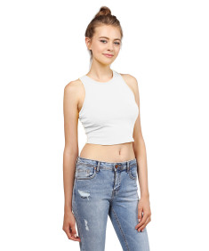 Women's Basic Solid Sleeveless Crop Tank Top