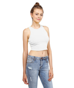 Women's Basic Solid Sleeveless Crop Tank Top