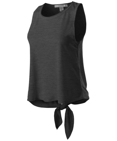 Women's Casual Lightweight Loose Fit Sleeveless Open Tie Back Tank Top