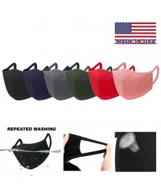 Unisex's [Made in USA] Breathable and Reusable BLACK Face Mask