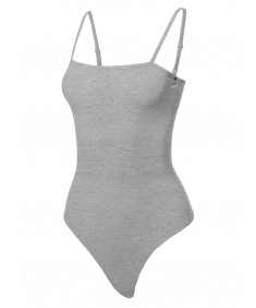 Women's Solid Camisole Strap Basic Bodysuit