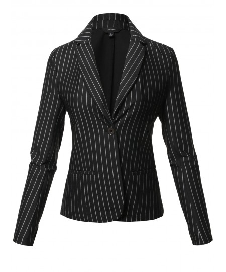 Women's Casual Stylish Patterned Long Sleeves Blazer Jacket