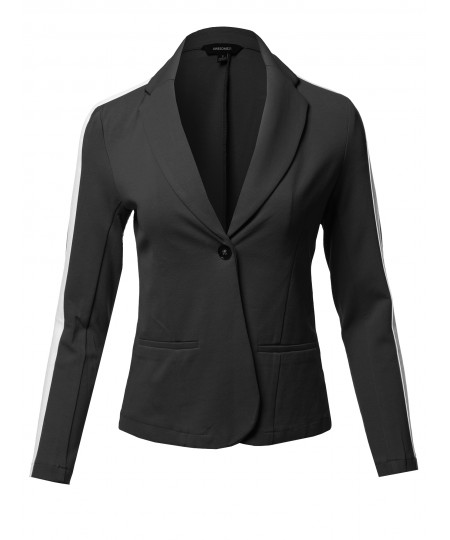 Women's Casual Stylish Patterned Long Sleeves Blazer Jacket