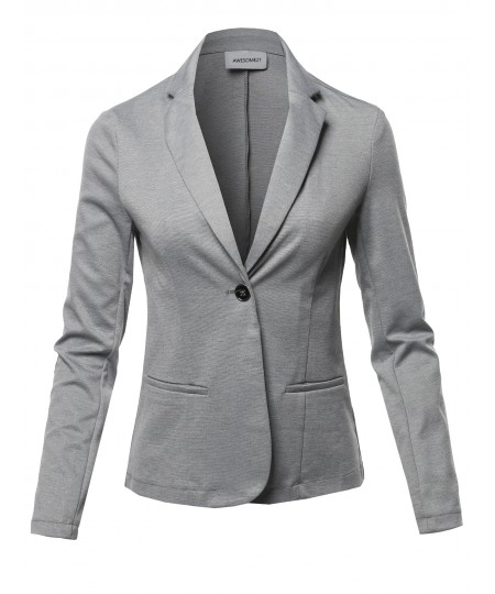 Women's Casual Stylish Patterned Long Sleeves Blazer Jacket