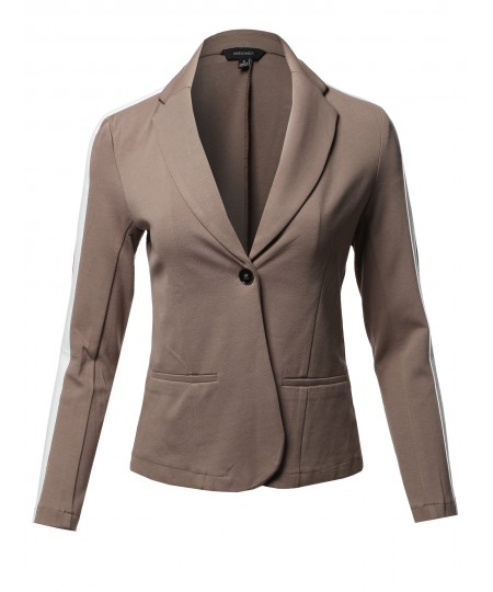 Women's Casual Stylish Patterned Long Sleeves Blazer Jacket