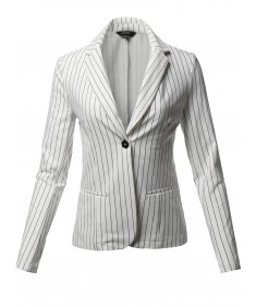 Women's Casual Stylish Patterned Long Sleeves Blazer Jacket