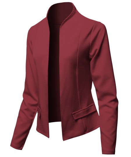 Women's Solid Classic Lightweight Shrug Blazer Jacket - Made in USA