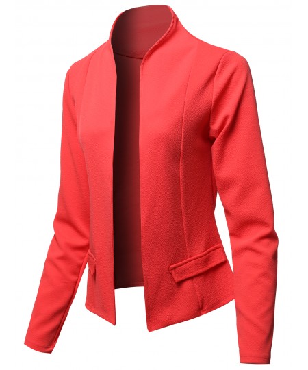 Women's Solid Classic Lightweight Shrug Blazer Jacket - Made in USA