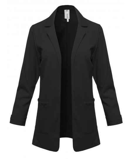 Women's Solid Classic Double Breasted Office Work Elegant Blazer
