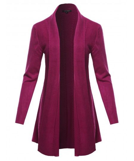 Women's Solid Boho Boyfriend Knit Cardigan Sweater