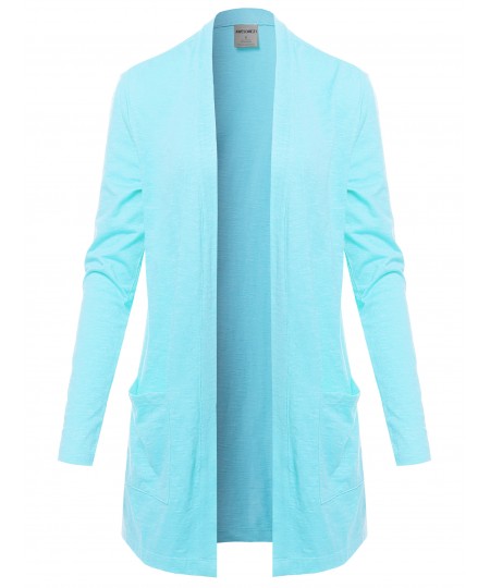 Women's Casual Lightweight Open Front Cotton Cardigan