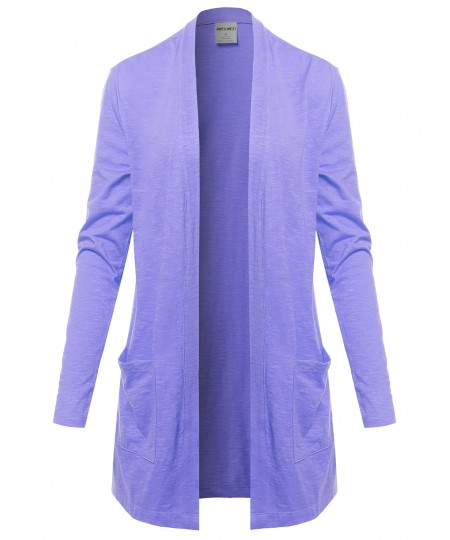 Women's Casual Lightweight Open Front Cotton Cardigan