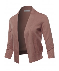 Women's Solid Classic Open Front Cardigan