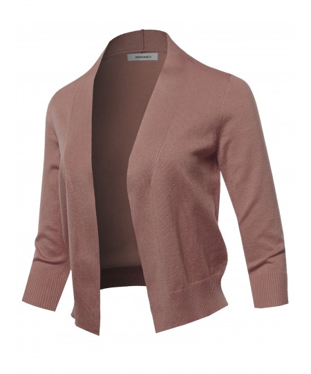 Women's Solid Classic Open Front Cardigan