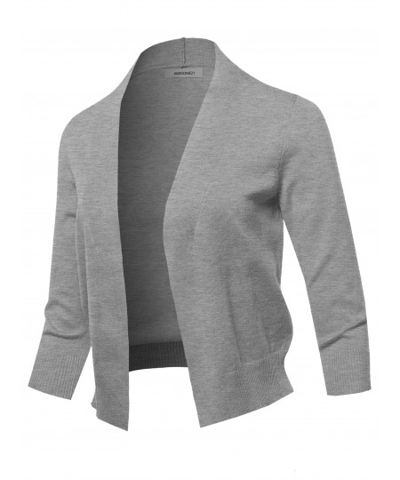 Women's Solid Classic Open Front Cardigan