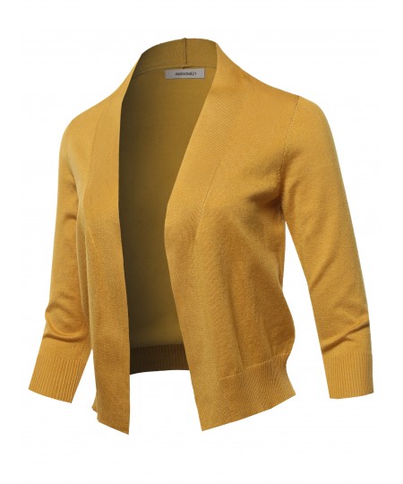 Women's Solid Classic Open Front Cardigan