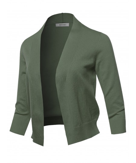 Women's Solid Classic Open Front Cardigan