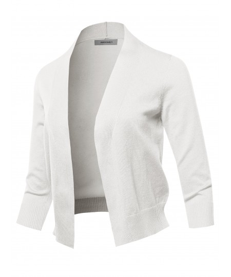 Women's Solid Classic Open Front Cardigan