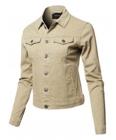 Women's Solid Basic Denim Twill Jacket