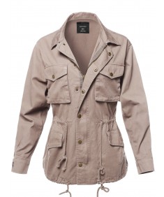 Women's Causal Basic Over-Sized Utility Anorak Jacket 