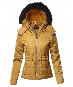 Women's Solid Quilted Parka Puffer Jacket