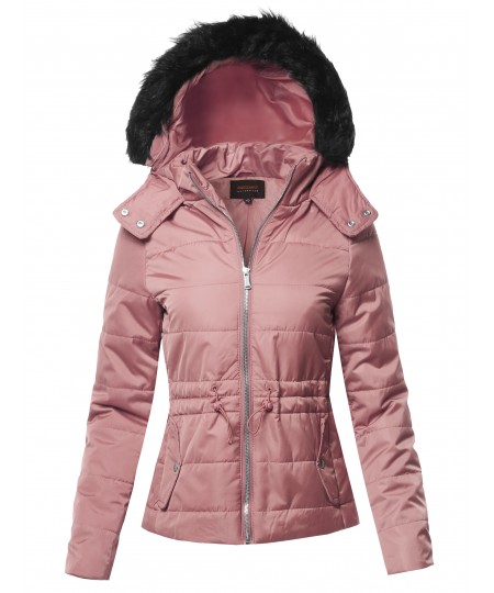 Women's Solid Quilted Parka Puffer Jacket