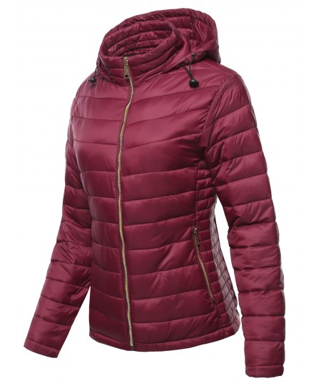 Women's Women's Winter Quilted Puffer Padded Warm Jacket With Hood