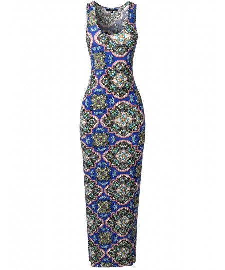 Women's Casual Variety Print Sleeveless Maxi Dress