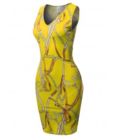 Women's Casual V-neck Sleeveless Sexy Body-Con Mini Dress - Made in USA