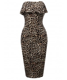 Women's Sexy Tube Midi Dress 