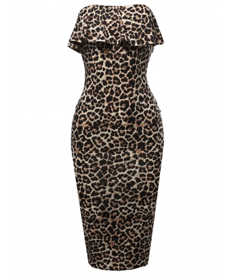 Women's Sexy Tube Midi Dress 