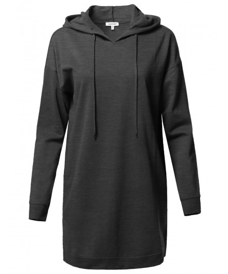 Women's Casual Over-Sized Loose Fit Tunic Drawstring Hooded Sweatshirts