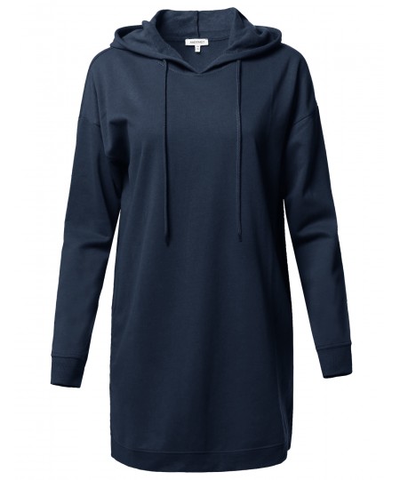 Women's Casual Over-Sized Loose Fit Tunic Drawstring Hooded Sweatshirts