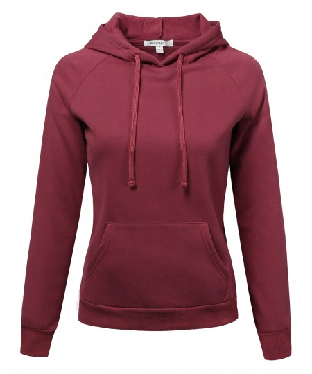 Women's Casual Long Sleeve French Terry Hooded  Pullover Sweatshirt