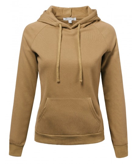 Women's Casual Long Sleeve French Terry Hooded  Pullover Sweatshirt