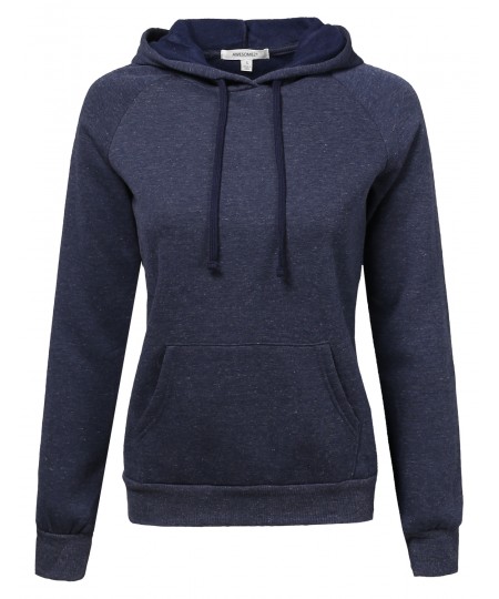 Women's Casual Long Sleeve French Terry Hooded  Pullover Sweatshirt