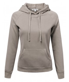 Women's Casual Long Sleeve French Terry Hooded  Pullover Sweatshirt