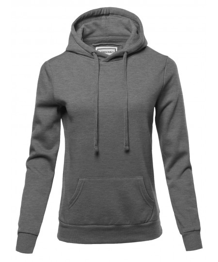 Women's Solid Fleece Pullover Hoodie