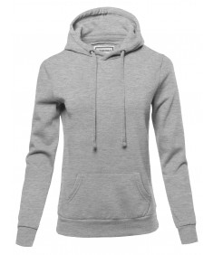 Women's Solid Fleece Pullover Hoodie