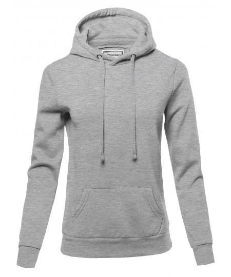 Women's Solid Fleece Pullover Hoodie