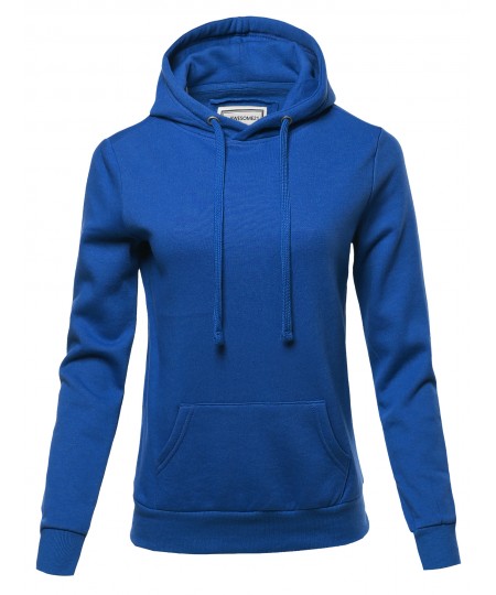 Women's Solid Fleece Pullover Hoodie