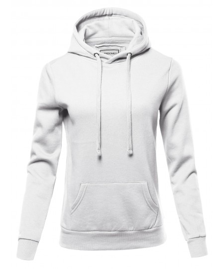 Women's Solid Fleece Pullover Hoodie