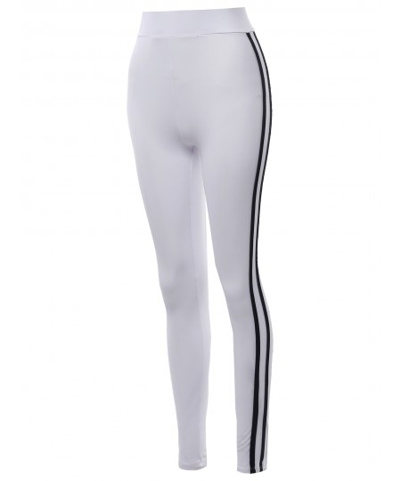 Women's Stripe Trendy Work Out Leggings