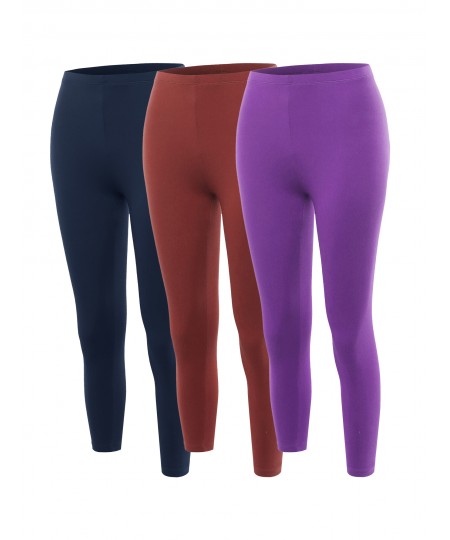 Women's Solid High Waisted Premium Cotton Capri Leggings