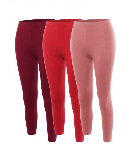 Women's Solid High Waisted Premium Cotton Capri Leggings