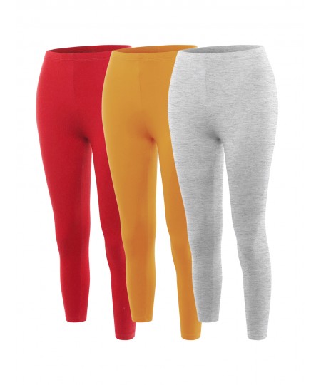 Women's Solid High Waisted Premium Cotton Capri Leggings