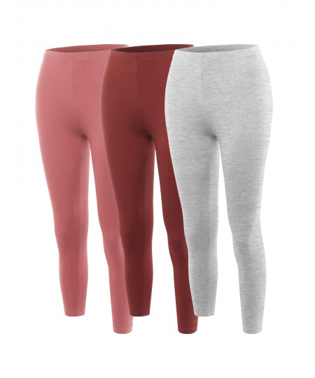 Women's Solid High Waisted Premium Cotton Capri Leggings