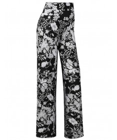 Women's MADE IN USA Soft Stretch Breathable Floral Palazzo Pants
