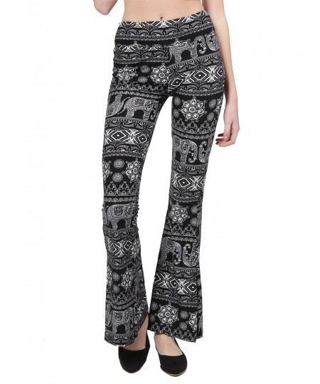Women's Casual Boho Comfy Stretchy Fit and Flare Printed Pants