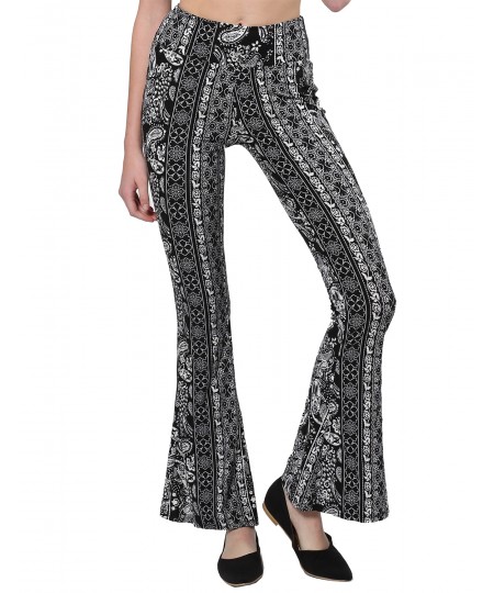 Women's Casual Boho Comfy Stretchy Fit and Flare Printed Pants